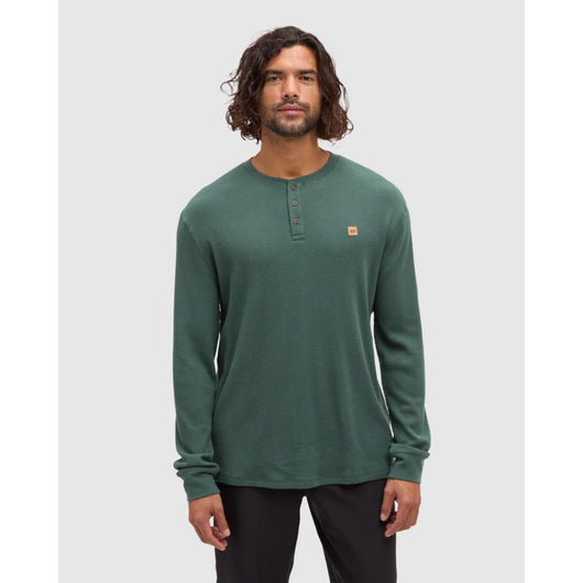 TENTREE - FREEMONT HENLEY LONGSLEEVE TEE | Pinewood Green