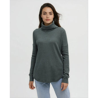 TENTREE - HIGHWOOD TURTLENECK SWEATER | Dark Forest Green Heather