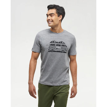TENTREE - ROAD TRIP TEE | Grey Heather/Meteorite Black
