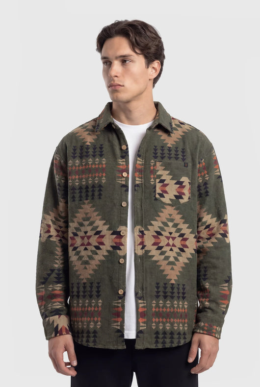 TEAMLTD - AZTEC OVERSHIRT TRAIL | Deep Moss