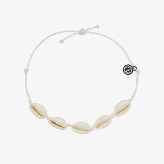 PURA VIDA - KNOTTED COWRIES ANKLET | WHITE