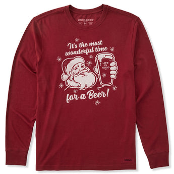 LIFE IS GOOD - TIME FOR A BEER XMAS LONGSLEEVE | Adirondack Red