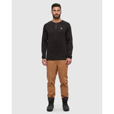 TENTREE - BAKER HENLEY LONGSLEEVE TEE | Meteorite Black