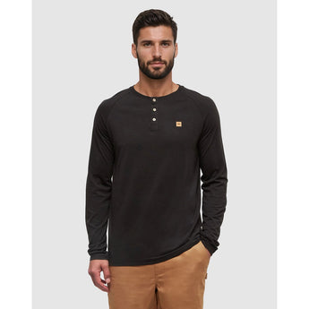 TENTREE - BAKER HENLEY LONGSLEEVE TEE | Meteorite Black