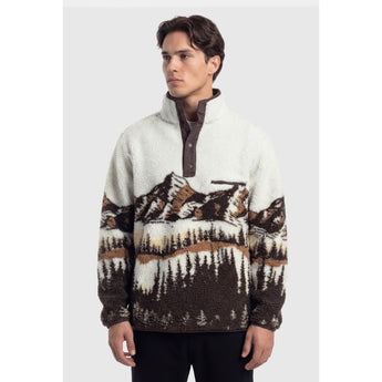 TEAMLTD - PEAKS SHERPA UNISEX PULLOVER | Brown