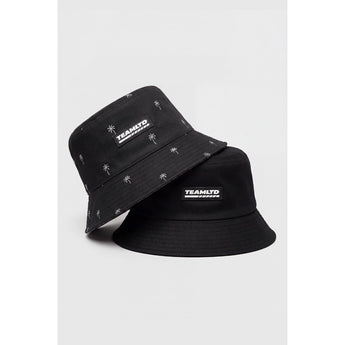 TEAMLTD - BUCKET HAT (REVERSIBLE) | Black Mini Palm - The Cabana.ca