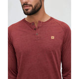 TENTREE - BAKER HENLEY LONGSLEEVE TEE | Cottage Red Heather