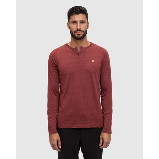 TENTREE - BAKER HENLEY LONGSLEEVE TEE | Cottage Red Heather