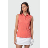 TEAMLTD - SLEEVELESS PAR-TEE POLO SHIRT | Coral Mini Palm