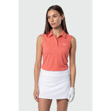 TEAMLTD - SLEEVELESS PAR-TEE POLO SHIRT | Coral Mini Palm