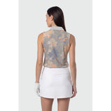 TEAMLTD - SLEEVELESS PAR-TEE POLO SHIRT | Grey Hibiscus