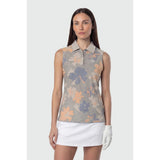 TEAMLTD - SLEEVELESS PAR-TEE POLO SHIRT | Grey Hibiscus