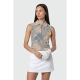 TEAMLTD - SLEEVELESS PAR-TEE POLO SHIRT | Grey Hibiscus