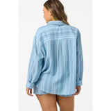 ONEILL - LENI WAVES STRIPE RELAXED LONG SLEEVE TOP | Chambray Blue