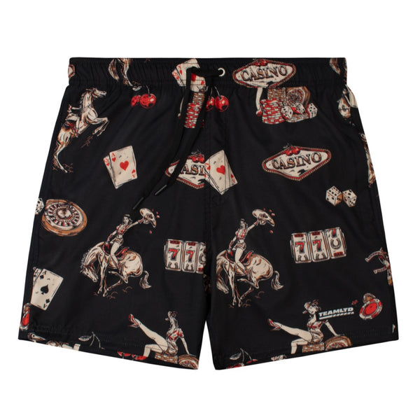 TEAMLTD - CLASSIC SWIM SHORTS | BLACK COWBOY CASINO