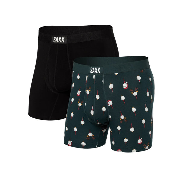 SAXX - ULTRA SUPER SOFT BOXER BRIEF (2-PACK) | CHRISTMAS TREE/BLACK