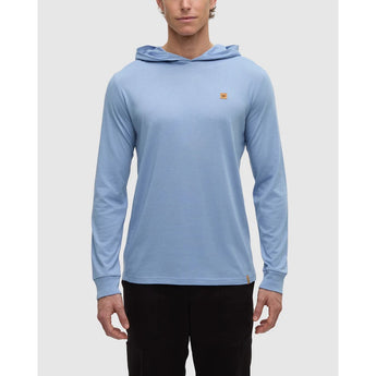 TENTREE - BAKER HOODED LONGSLEEVE TEE | Lakeside Blue Heather