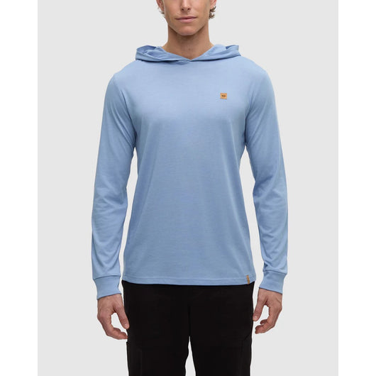 TENTREE - BAKER HOODED LONGSLEEVE TEE | Lakeside Blue Heather