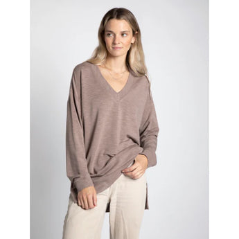 THREAD & SUPPLY - SCARLETT TOP | TAVERN TAUPE SLUB