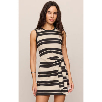 Z SUPPLY - MATTIE STRIPED MINI DRESS | Ash Black