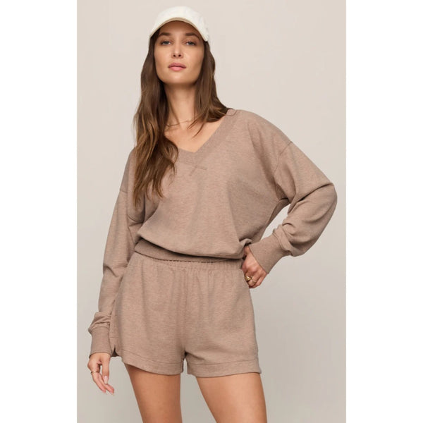 Z SUPPLY - EVERYDAY FRENCH TERRY V-NECK | Heather Ash