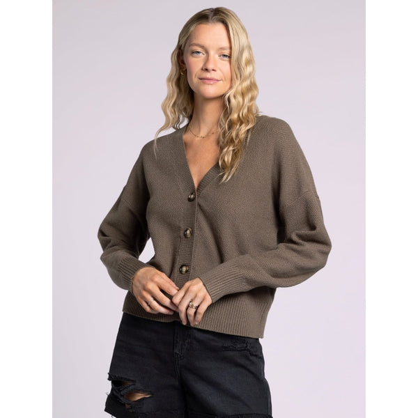 THREAD & SUPPLY - ADLEY CARDIGAN | DEEP OLIVE - The Cabana.ca