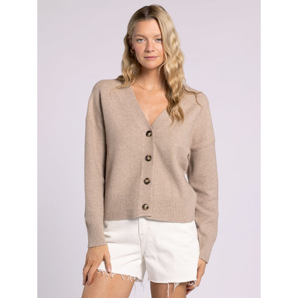 THREAD & SUPPLY - ADLEY CARDIGAN | HEATHER TAUPE - The Cabana.ca