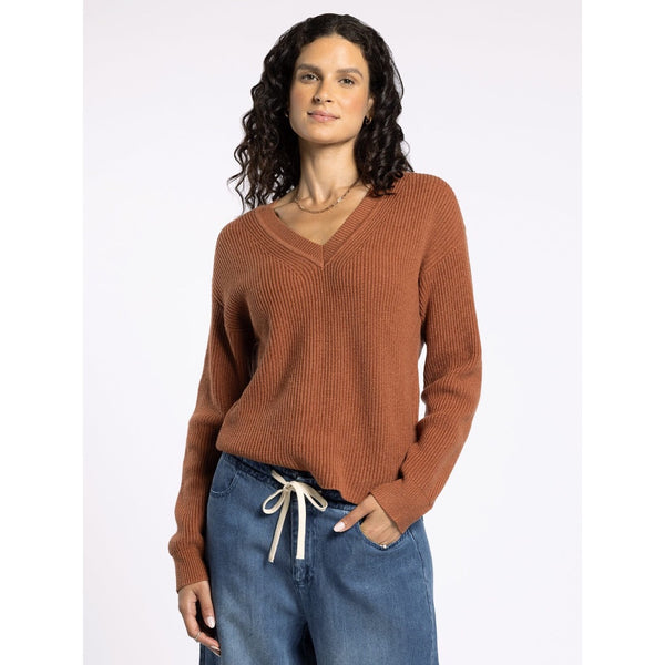 THREAD & SUPPLY - CORNELIA SWEATER | RUSTIC BROWN - The Cabana.ca