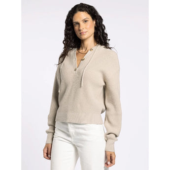 THREAD & SUPPLY - DOLLY SWEATER HOODED TOP | OXFORD TAN