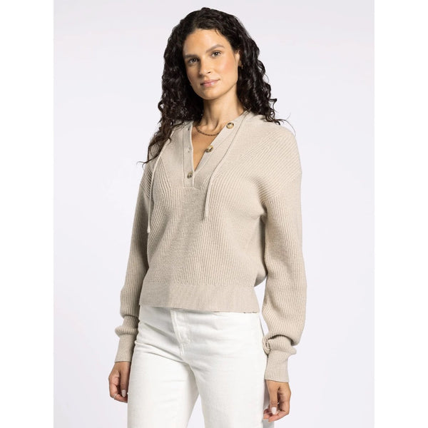 THREAD & SUPPLY - DOLLY SWEATER HOODED TOP | OXFORD TAN - The Cabana.ca
