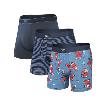 SAXX - DAYTRIPPER BOXER BRIEF FLY (3-PACK) | Santathalon Stripe Navy