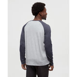 TENTREE - BAKER HENLEY LONGSLEEVE TEE | Harbour Grey/Midnight Blue Heather