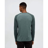 TENTREE - BAKER HENLEY LONGSLEEVE TEE | Dark Forest Green Heather/Pine Green Heather