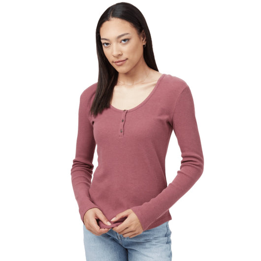 TENTREE - TREEWAFFLE HENLEY LONGSLEEVE | Crushed Berry