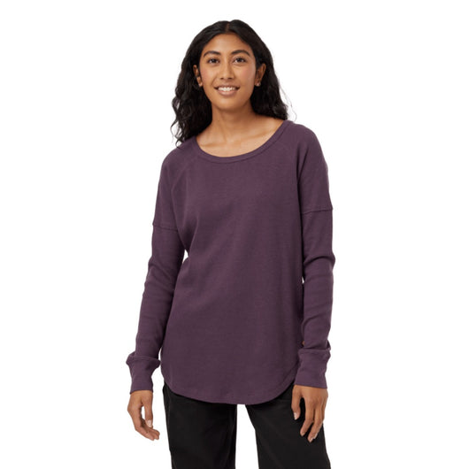 TENTREE - TREEWAFFLE CREW LONGSLEEVE | Midnight Plum