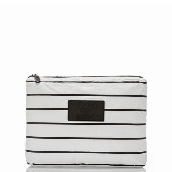ALOHA COLLECTION - Pinstripe Mid Pouch | Black on White - The Cabana.ca