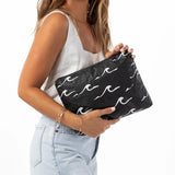 ALOHA COLLECTION - Seaside Mid Pouch | White on Black