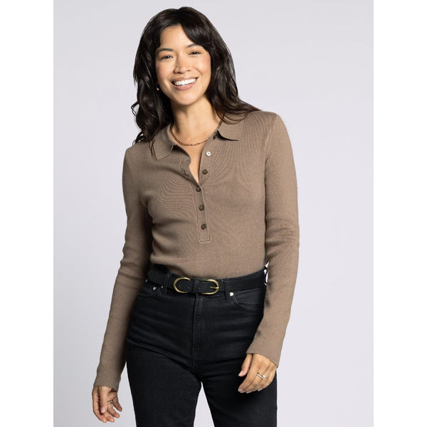 THREAD & SUPPLY - PAMELA SWEATER | HEATHER BROWN - The Cabana.ca