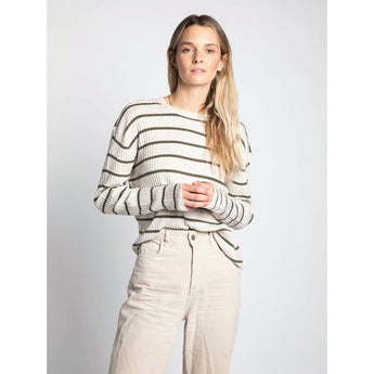 THREAD & SUPPLY - RALEIGH TOP | IVORY OLIVE STRIPE