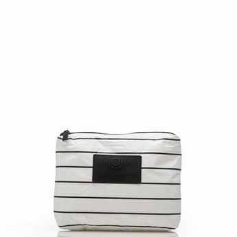 ALOHA COLLECTION - Pinstripe Small Pouch | Black on White