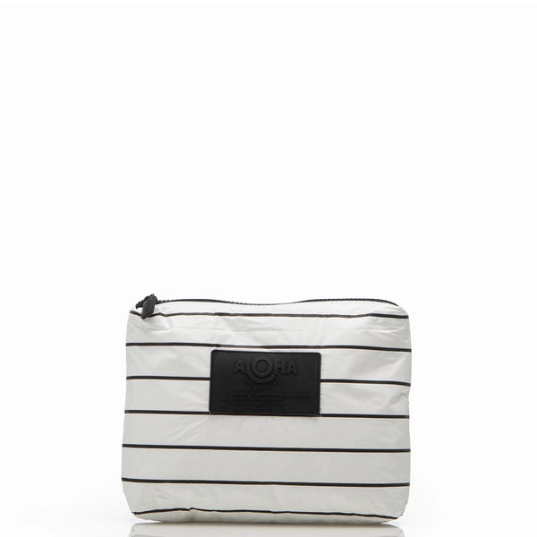 ALOHA COLLECTION - Pinstripe Small Pouch | Black on White - The Cabana.ca