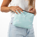 ALOHA COLLECTION - Seaside Small Pouch | White on Lemu Blue