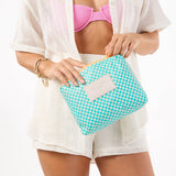 ALOHA COLLECTION - Tiny Check Small Pouch | Blue Lagoon Sandstone
