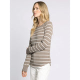 THREAD & SUPPLY - STACY TOP | TAUPE WHITE