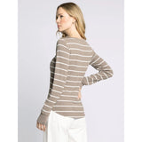 THREAD & SUPPLY - STACY TOP | TAUPE WHITE