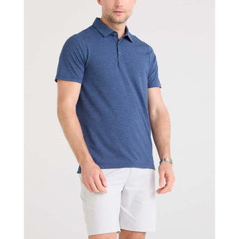 SAXX - DROPTEMP ALL DAY COOLING POLO | MARITIME BLUE HEATHER