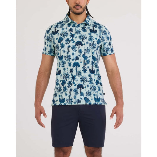 SAXX - DROPTEMP ALL DAY COOLING POLO | Palm Toile Mint