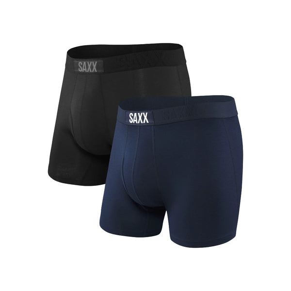 SAXX - ULTRA SUPER SOFT BOXER BRIEF (2-PACK) | BLACK/NAVY