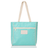 ALOHA COLLECTION - Tiny Check Go-To Tote | Blue Lagoon Sandstone