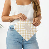 ALOHA COLLECTION - Petite Check Small Pouch | Latte
